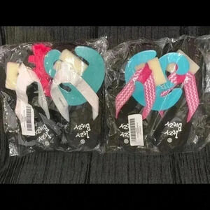GIRLS LOT OF 2 ITZY BITZY FLIP FLOPS SIZE 12 NEW